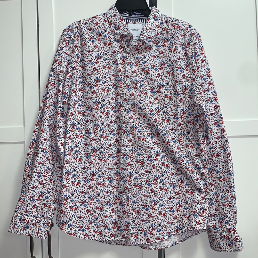 Denim & Flower Shirt Size Large